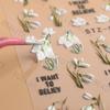 Snøklokke Nail Sticker Spring Flower Campanula 5D Preget Glider White Flora