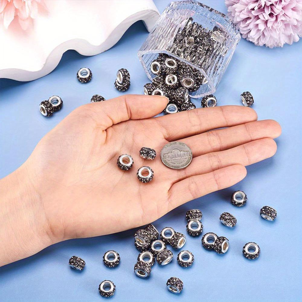 20/40/60 Stück Harz Europäische Großlochperle Grau Kreative Bastelperle Dekorative Perle DIY Armband Halskette Ohrringe Schlüsselanhänger Fußkette Schmuckherstellung
