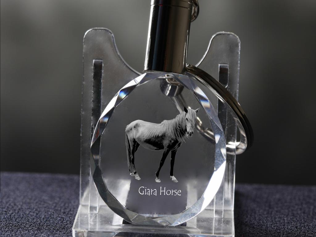 Giara Horse - přívěsek s obrázkem koně, křišťálový přívěsek na klíče v dárkové krabičce, jedinečný dárek značky Art-Dog