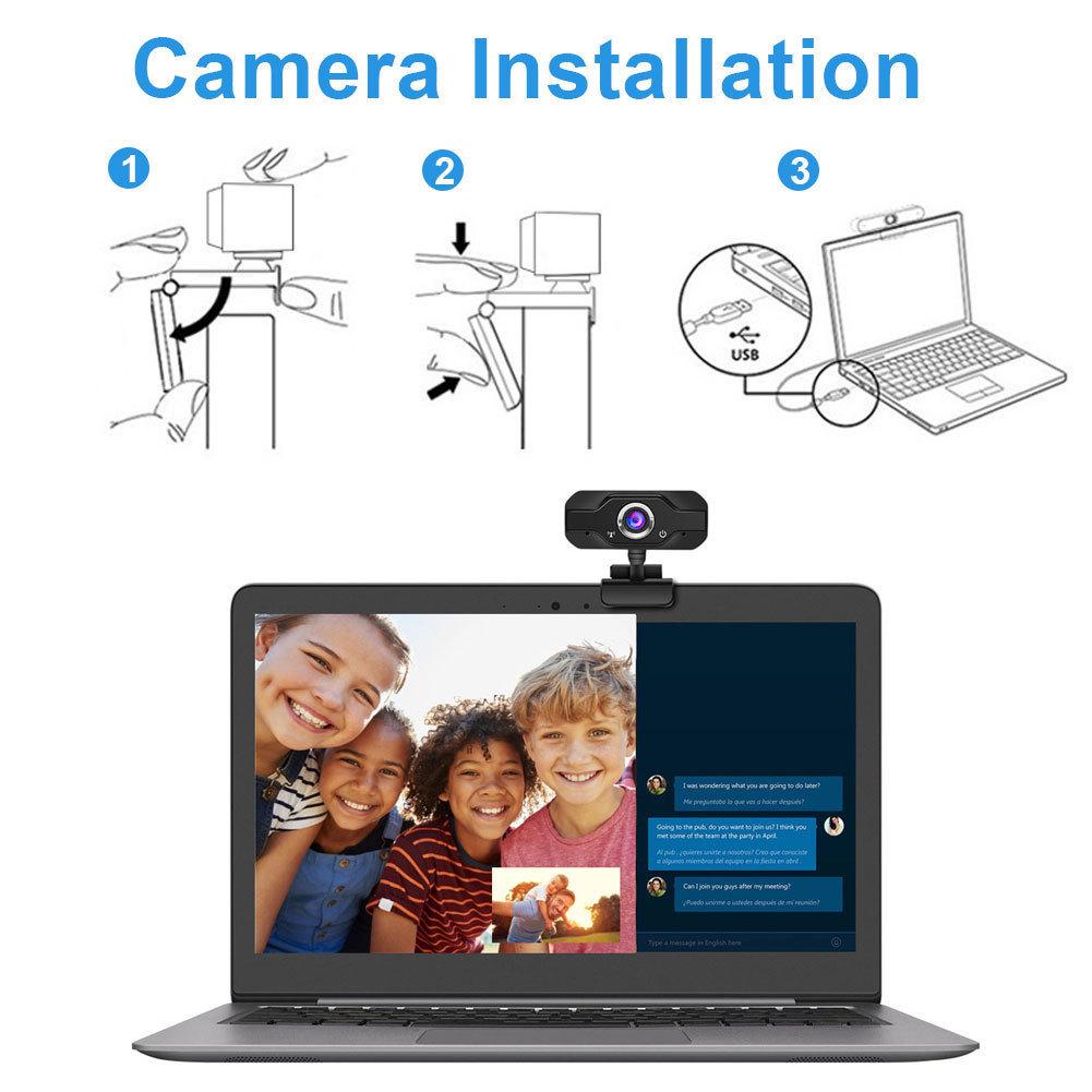 1080P HD USB Webcam for Online Classes and Video Conferences - Driver-Free Live Streaming Camera