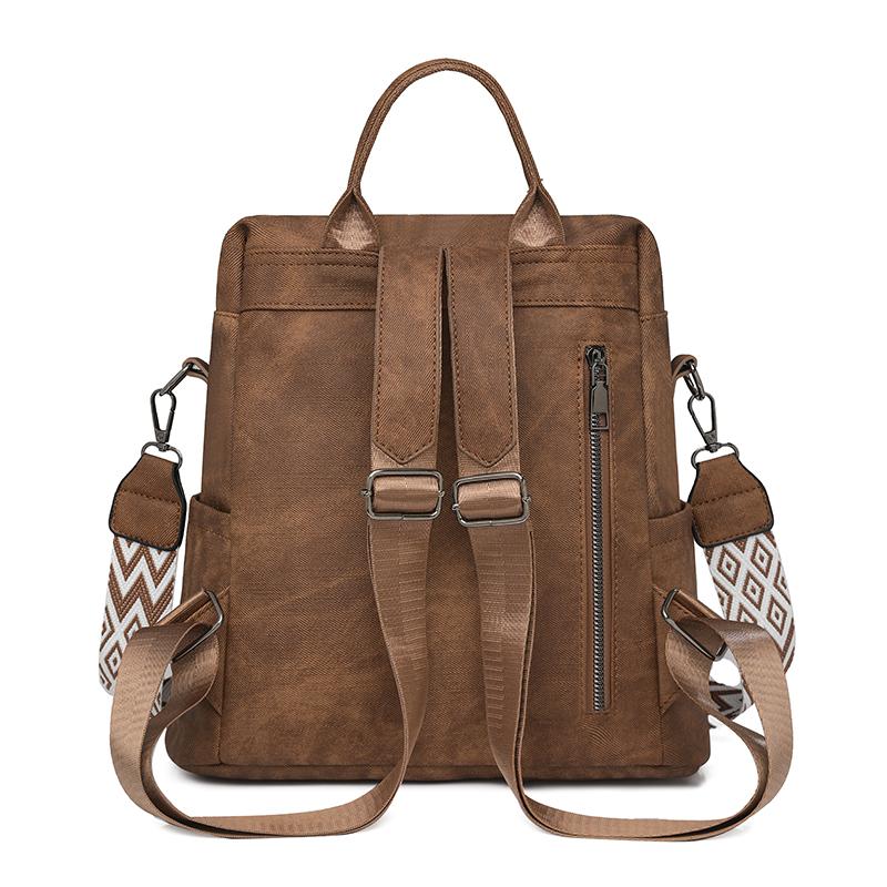 Vintage Women's Backpack PU Dual-purpose Shoulder Bag Large Capacity Commuter Backpack