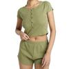 Womens/Ladies Plain Rib Knit Loungewear Set