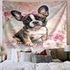 Cartoon Bulldog Stars  Tapestry Room Decoration Wall Hanging for Living Room Bedroom, dormitory, Birthday and Christmas gifts
