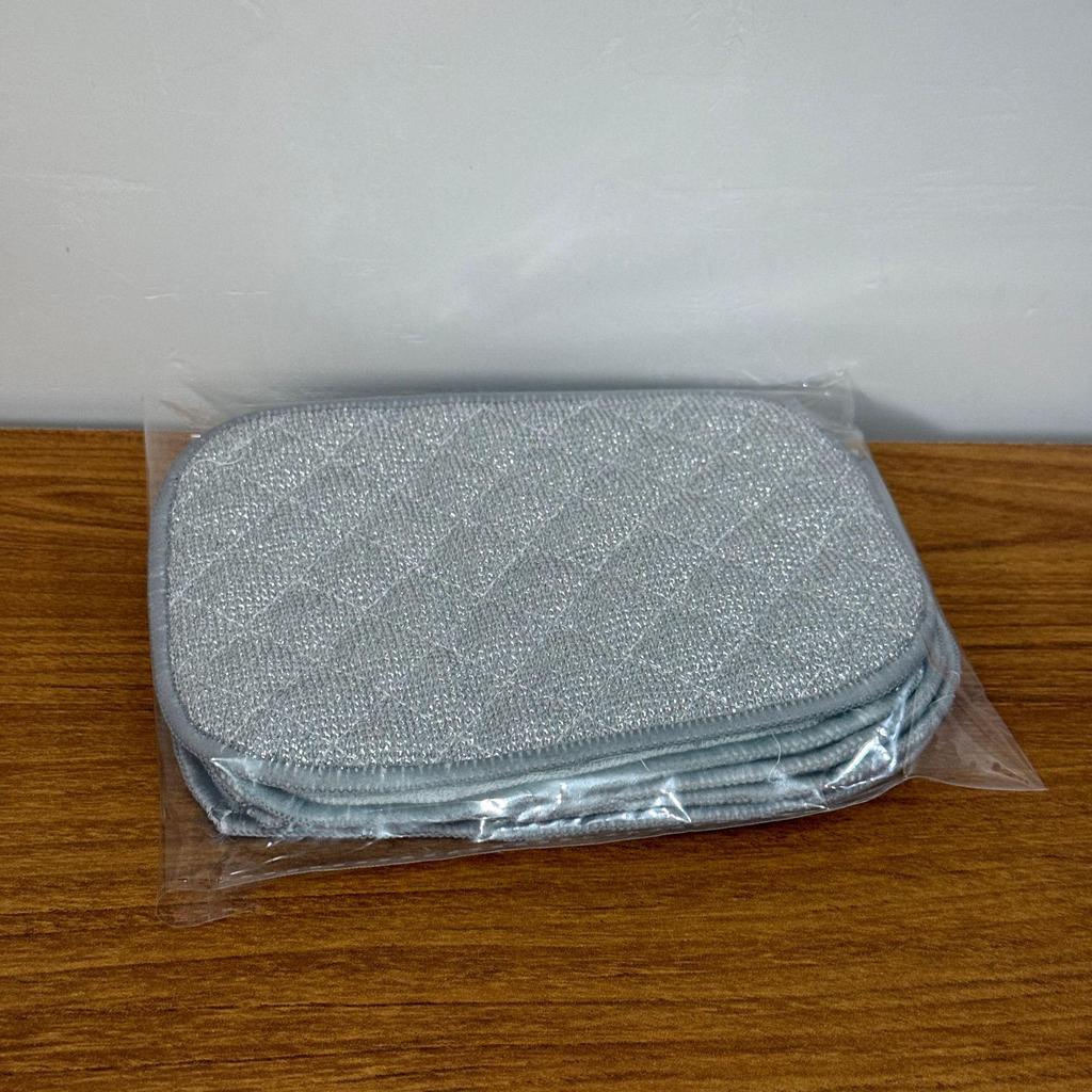 Silver Double Layer Non-Stick Dishcloth: Absorbent, Thickened Cotton Yarn Scouring Pad for Dishwashing and Pot Cleaning