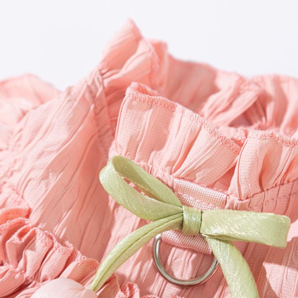 Reusable Dog Princess Dress Soft Bowknot Lace Puppy Clothes Cute Dog Tulip Pleated Dress  Summer