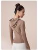 Herbst/Winter Hohelastische Slim-Fit Kapuzen-Yoga-Jacke für Damen