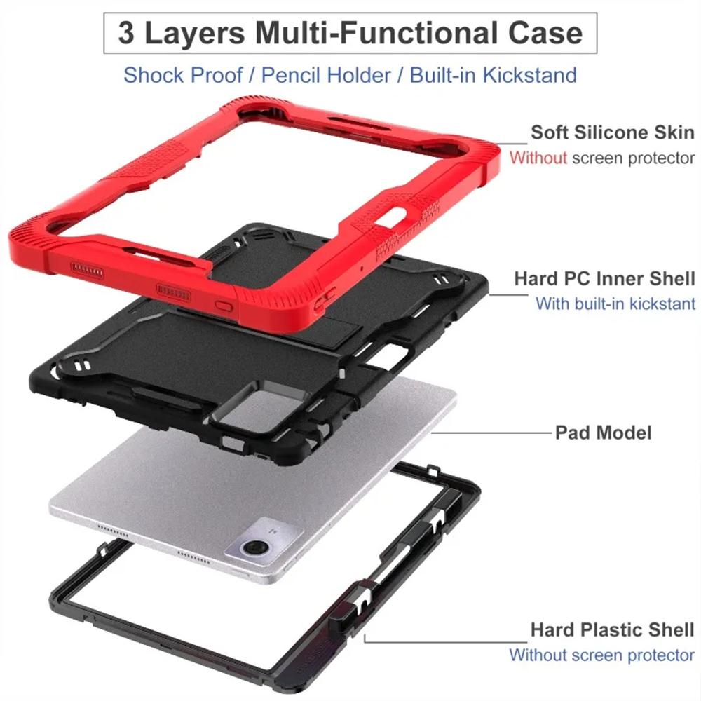 Heavy Duty Protective Case for Lenovo Tab Idea 11 TB336-ZU TB-336FU Xiaoxin Pad 11 2025 TB335FC Tablet Stand Cover with Pen Slot
