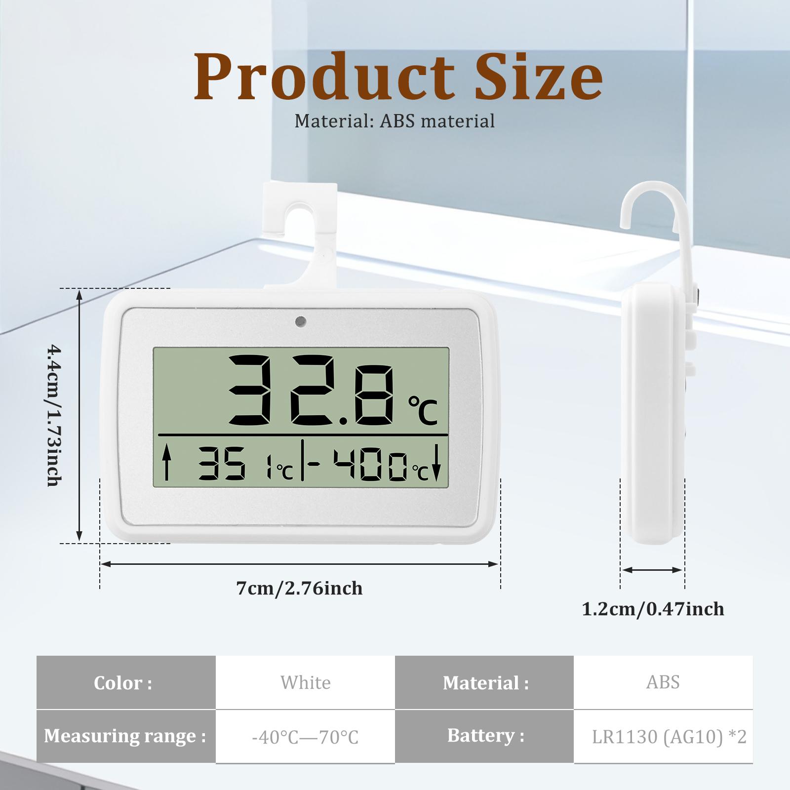 

Fridge Thermometer With Hook Hanging Freezer Thermometer Anti-Humidity Refrigerator Freezer Electric LCD Display Digital Monitor