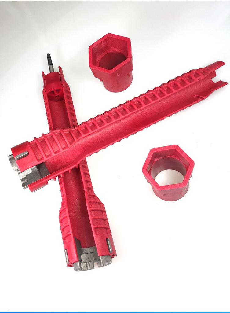 Multifunctional Sink Wrench, Adjustable Faucet & Pipe Socket Wrench, Double-Ended Plumbing Tool for Bathroom Installation