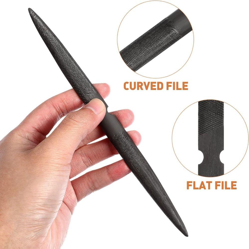 Steel Jewelry Tool 20.6cm Double Ended Flat and Half Round Wax File Wax Carving Tools  For Filing