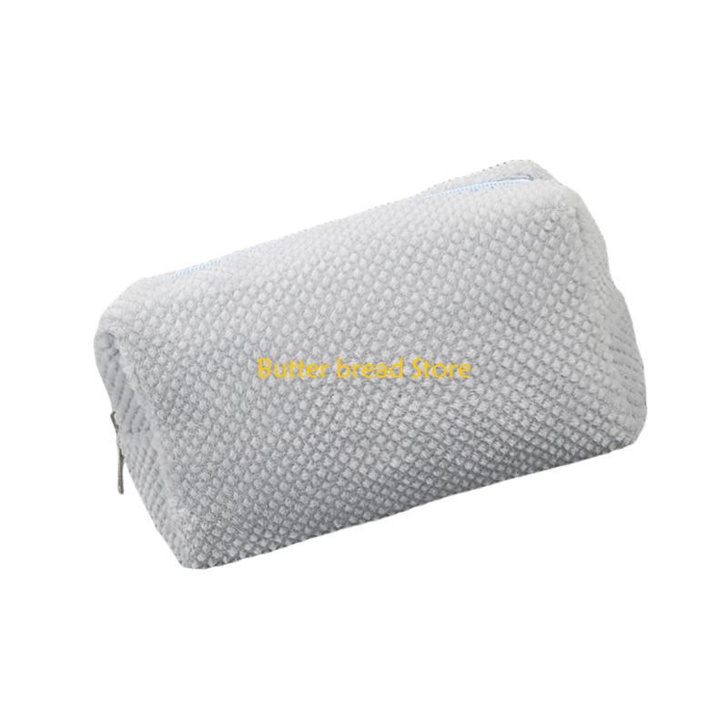 W89C Large Capacity Plush Pen Case Corduroy Pen Pouches Zippered Pen Bag for Women