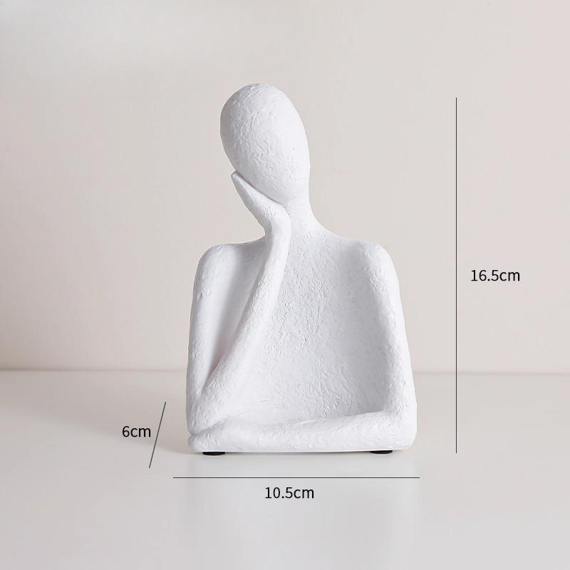 Northern Europe Modern Minimalist Black and White Art Figure Sculptures, Home Living Room, Wine Cabinet, Bedroom Decoration, 1Pc