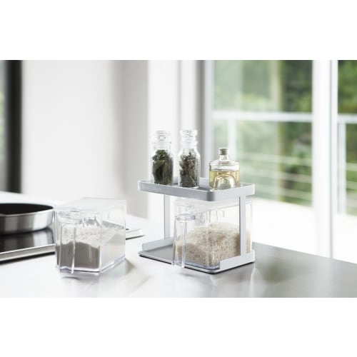 Yamazaki Kitchen Storage Condiment Storage Rack, Tower, White, 3276