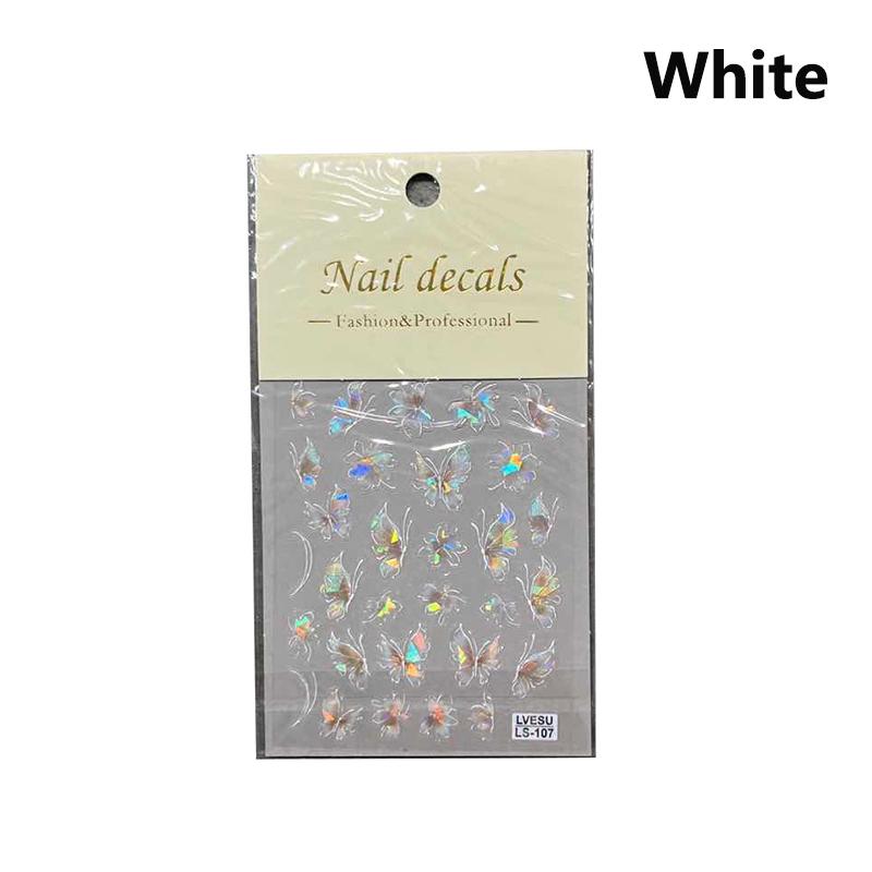 

Сияющий тюльпан, тисненые бабочки, наклейки для ногтей, 3D-дизайн ногтей, декоративные наклейки, сделай сам, Aurora, хрустальные наклейки для маникюра, салон белый