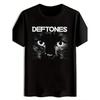 Men'S Vintage Defones Logo & Cat Face Graphic T-Shirt - 180gsm Lightweight Retro Rock Band Tee, 100% Short Sleeve Shirt for Concerts, Festivals,