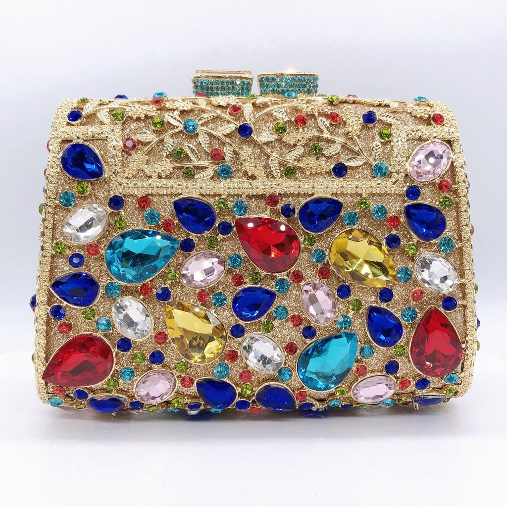 Diamond-encrusted dinner bag banquet diamond clutch bag shoulder messenger women's bag