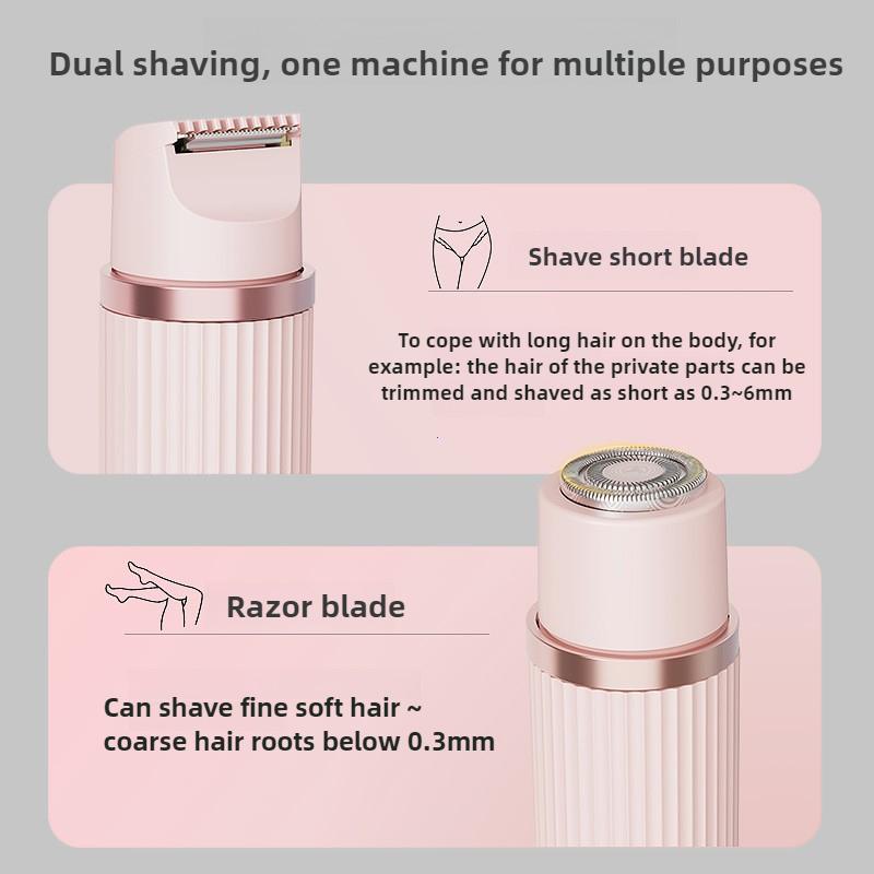 Xiaomi Kadınlar için Elektrikli Tıraş Makinesi Su Geçirmez Islak ve Kuru Saç Jiletleri 2'si 1 Arada Çift Kafa Çift Bikini Saç Düzeltici Çıkarılabilir Başlık Tıraş Makinesi