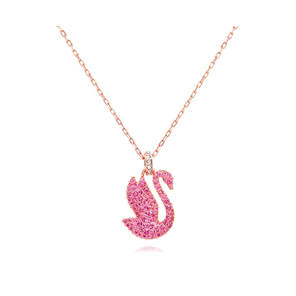 [Scratch C] Swarovski 5647552 Swan Pink Medium Necklace