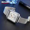 SKMEI 2466 Luxury Quartz Watch for Men Women Stainless Steel Digital Wristwatch Waterproof Dual Display Clock Girl Reloj Hombre