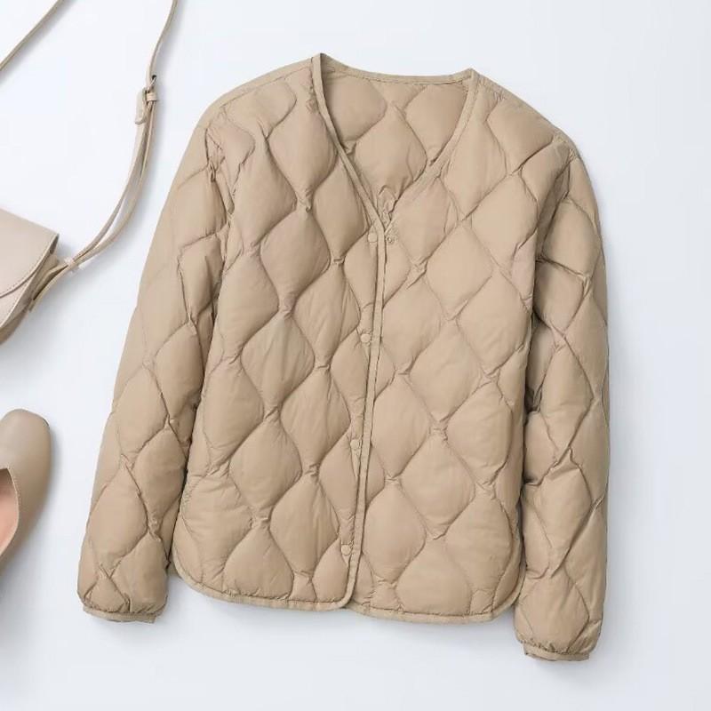 Womens Lightweight Down Vest Inner Layer Short Puffer Jacket No Collar Cloud Style Warm Thin Coat
