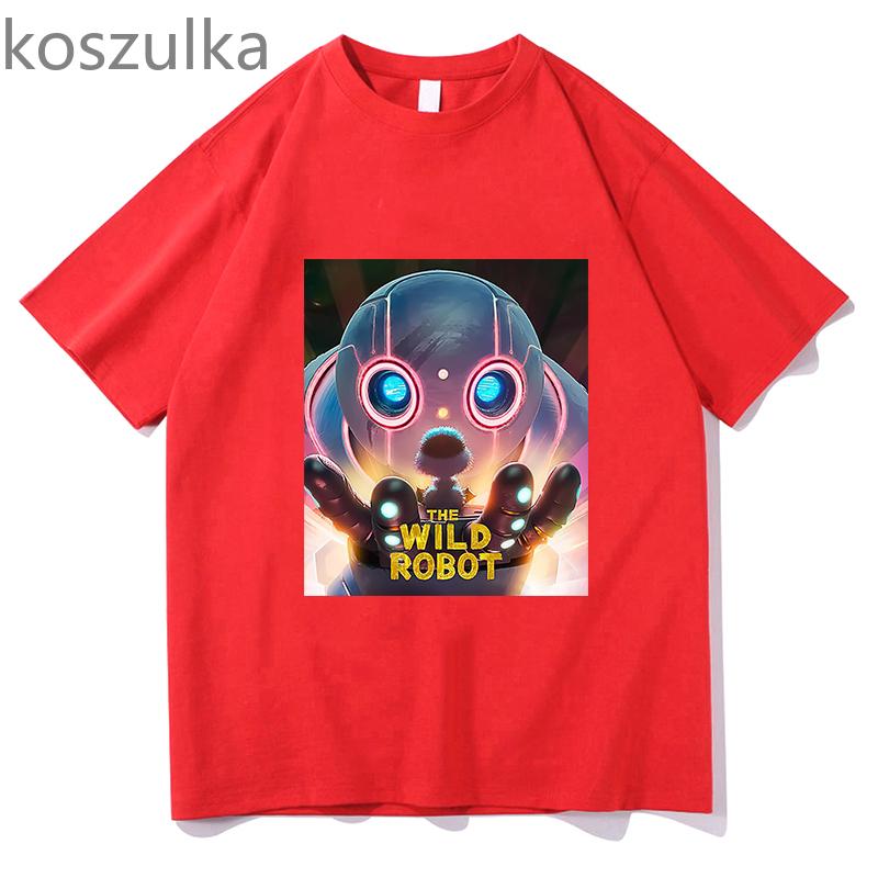 

Футболка Wild Robot Мужская Женская Harajuku O-образный вырез Летняя Чистый Хлопок Унисекс Повседневная Рубашка Эстетическая Harajuku Аниме Уличная Одежда Топы 4XL