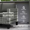 Two-Seater Rattan Outdoor Sofa - Light Grey