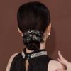 Hair Band Star Inlaid French Double-Layer Organza Sweet Temperament Headdress Flower Tie-up Hair Head Rope Female