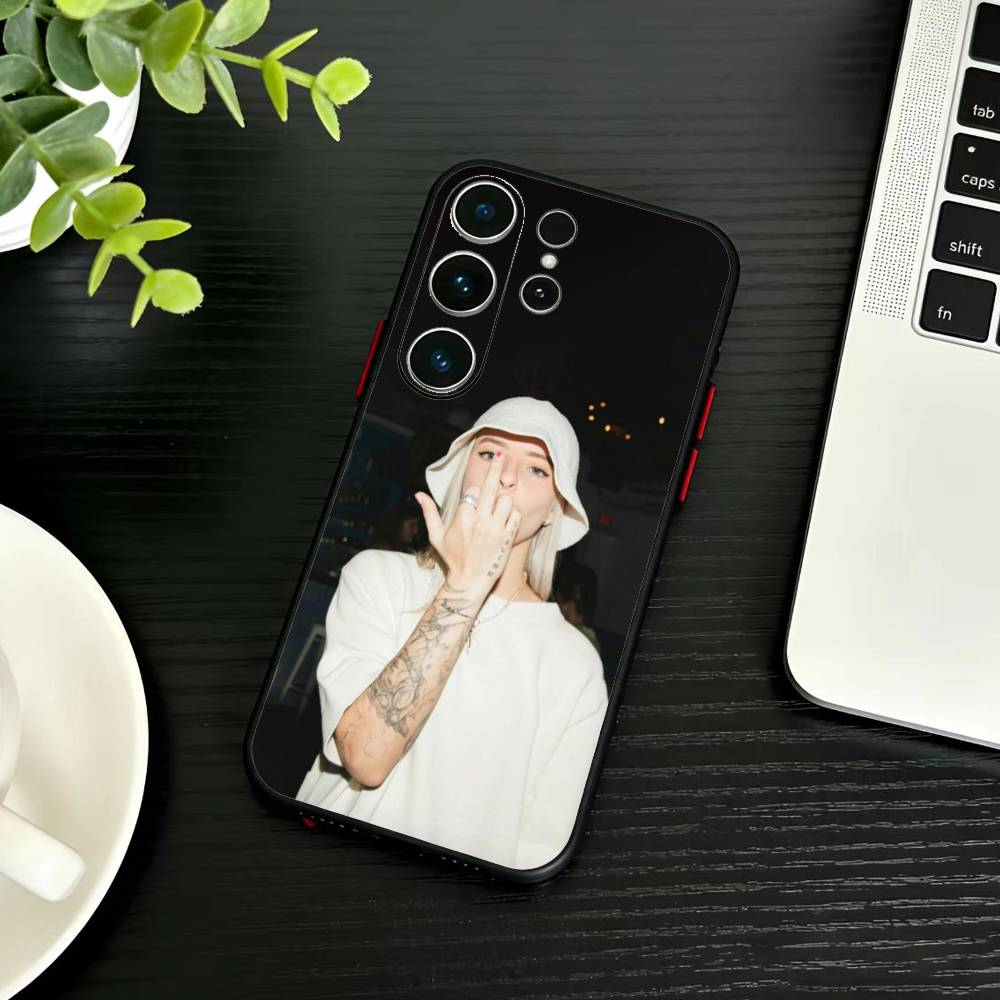 Singer E-Young Miko Phone Case For Samsung S26,S25,S24,S23,S22,S30,S21,Ultra,Plus,FE 5G Black Soft Cover