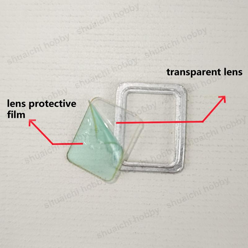 12PCS Alloy Square Porthole w PVC Lens Model Miniature Boat Windows Length 20/17/14.5/11.5mm for Simulated Ship Decorative Parts