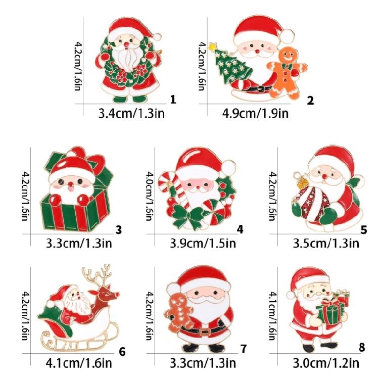 Cheerful Santa Face Brooch Alloy Christmas Pin For Clothing Decoration Secured Backing Design Sturdy Holiday Themed Accessory
