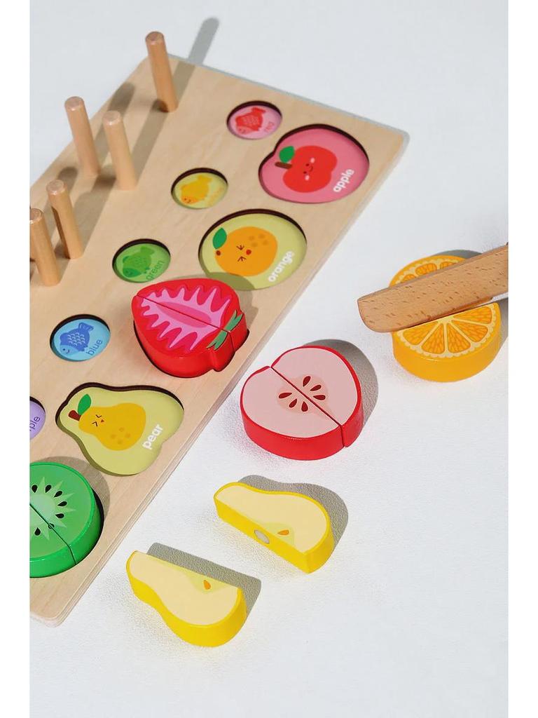 Children's Educational Toy Set: Shape, Color Matching, Building Blocks, Fishing Game, and Fruit Cutting.