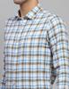 Monte Carlo Mens Blue Checkered Spread Collar Full Sleeve Casual Shirt