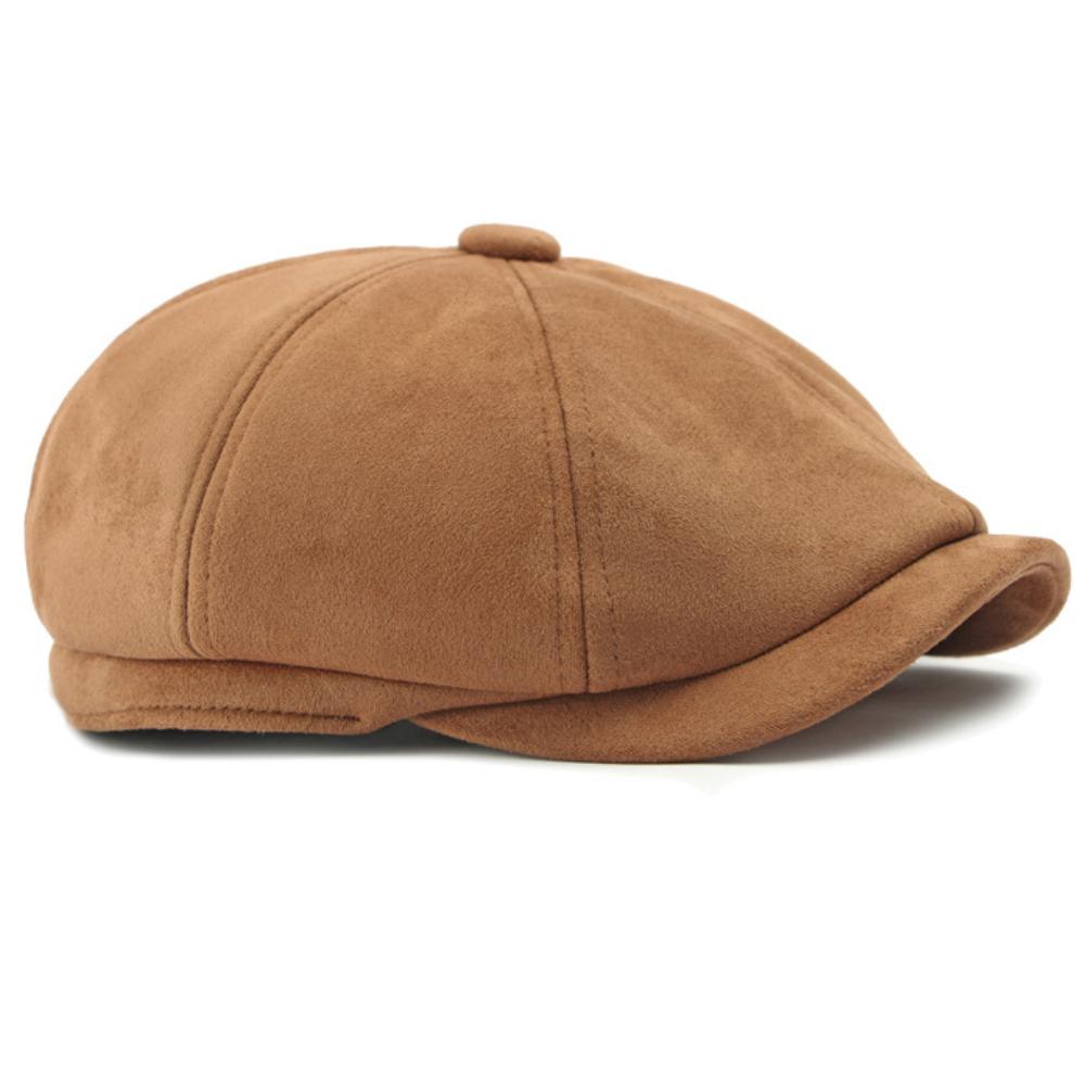HT4580 Berets Men Women Hot Sale Suede Beret Cap Solid Octagonal Flat Cap Male Female Autumn Winter Hat Artist Painter Beret Hat