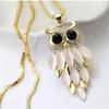 Women's Long Owl Sweater Chain High-end Simple Dress with Necklace Fashion Jewelry