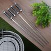 Stainless Steel Skewers - BBQ - 47 Cm - Set of 4 - Silver and Black