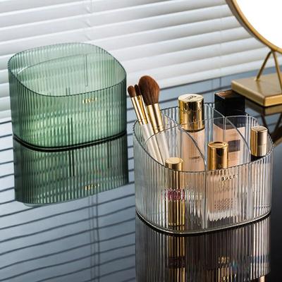 Contenitore per pennelli da trucco da tavolo, contenitore per rossetti, porta cosmetici, porta penne, scatola di immagazzinaggio trasparente, organizer per la cura della pelle