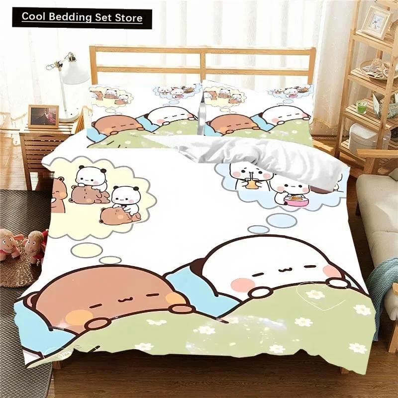 Kawaii Bubu and Dudu 3D Printing Anime Bedding Set Duvet Cover Comforter Bed Single Twin Full King Queen Size Bedding Set Kids