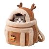 Cat Dog Bag Carrier Pet Plush Elk Shape Backpack Winter Puppy Outgoing Backpack for Small Dog Cats Outdoor Camping Indoor Winter