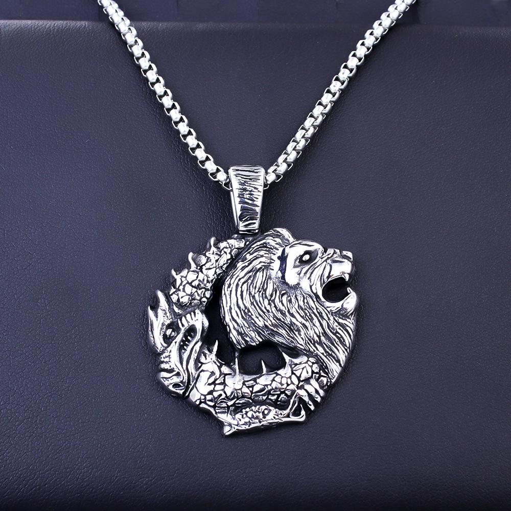Necklace Lion Head Men's Hip Hop Women's Retro Trendy Men's Pendant