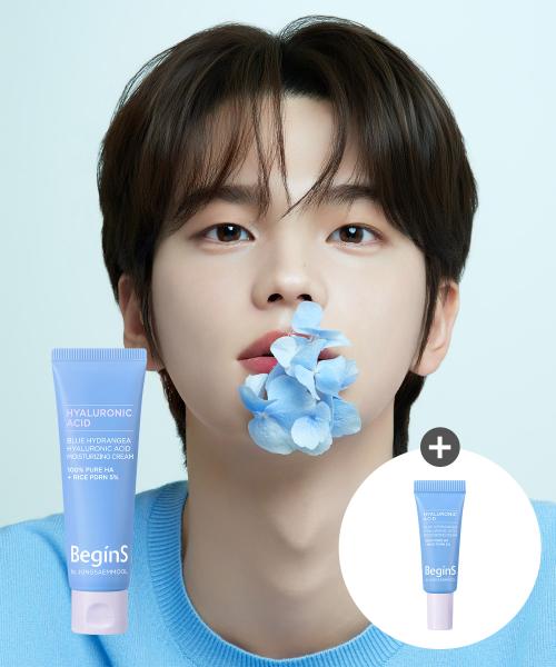 Begins by Jung Saem Mool Blue Hydrangea Hyaluronic Acid Moisture Cream 50ml (with 5ml Hyaluronic Acid Moisture Cream Gift) Hyaluronic Acid Moisture Cream