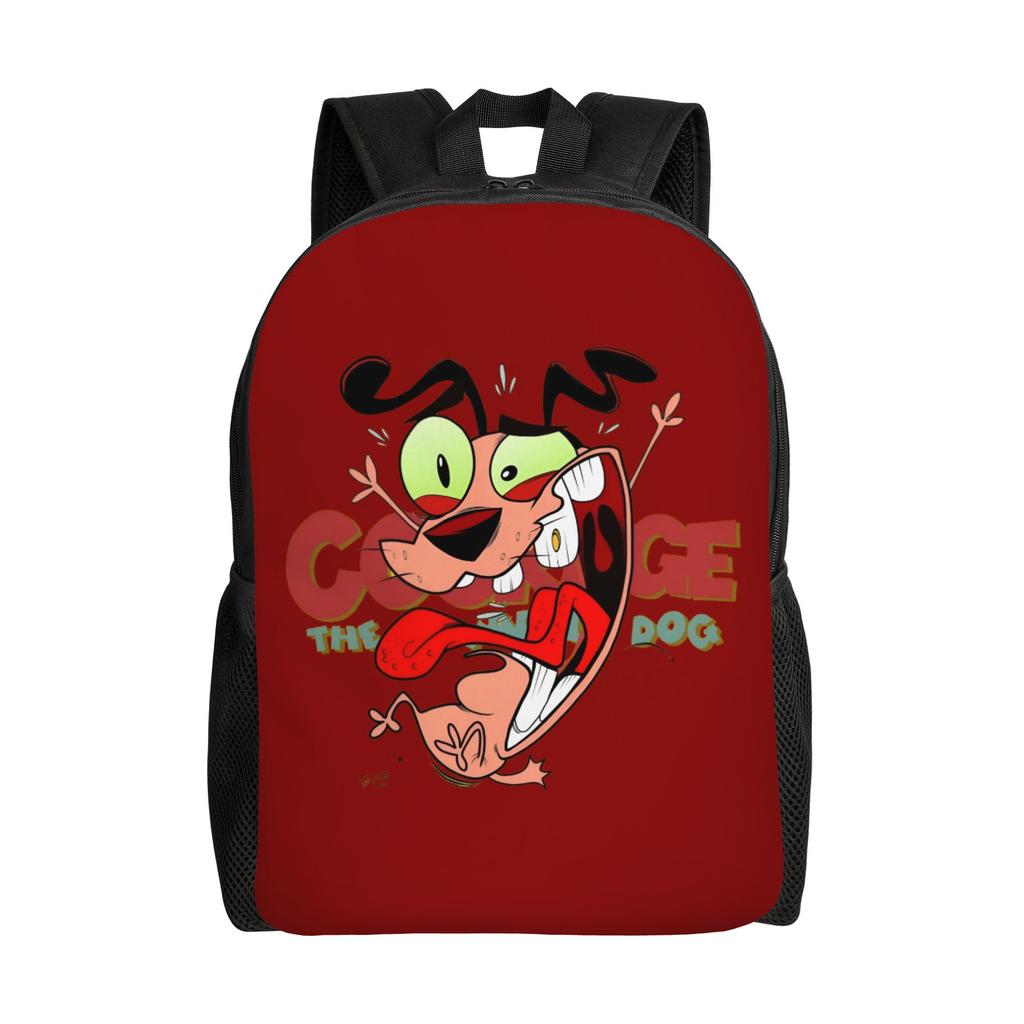 Cowardlyes Dogs Anime Backpack for Men Women School College Students Bookbag Fits 15 Inch Laptop Comedy Horror Bags