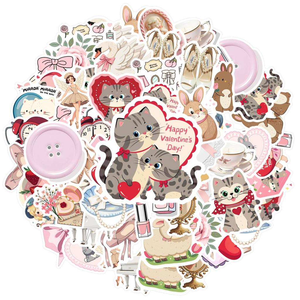 35pcs-50pcs Fantasy Ballerina Stickers Vintage Cute Animals Stationery Stickers  Stickers For DIY Phone Guitar Laptop