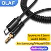 Olaf AUX Audio Cable Type-C USB C To 3.5mm Jack AUX Cord Car Speaker Headphone Adapter for Samsung iPhone 15 16 Type-C Converter