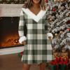 Womens Long Sleeve Pullover Dress Casual Knit V Neck Knee Length Dresses With Pockets