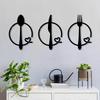Metal Wall Art Cutlery Set Fork Spoon Knife Home Decor Kitchen Dining Room Gift