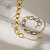 Youthway Unisex Stainless Steel Chain Bracelet Waterproof Jewelry Accessories Gold&Silver Color Minimalist Wide Chain Bracelet
