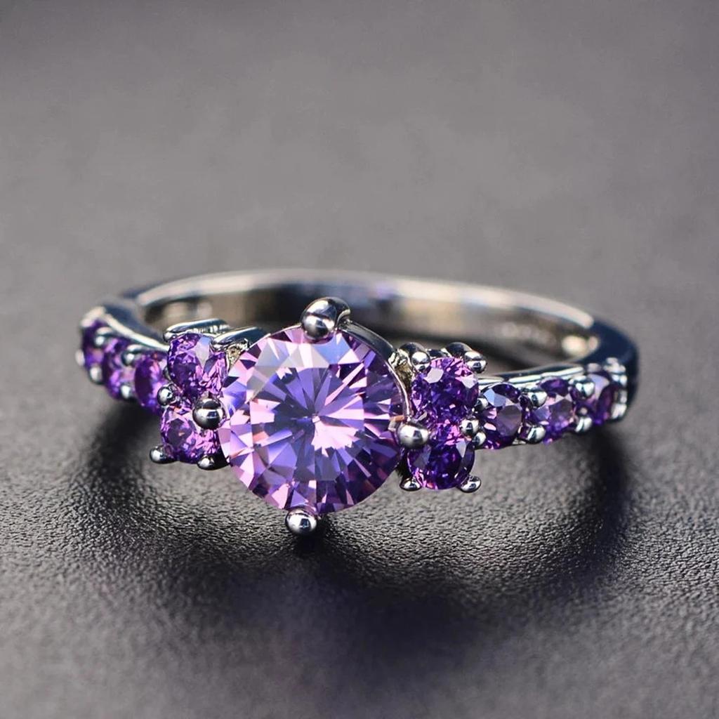 1Pc Gun Black Gold Plated Ring, Fashion Ring, Retro Synthetic Zircon Simple Ring