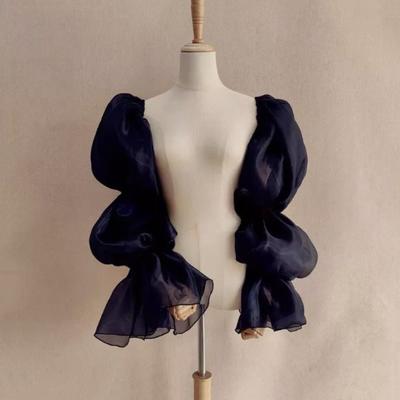 Elegante Puff-Hochzeits-Armstulpen Abendkleid-Dekor Rüschen Feenärmel Schleife Süße Braut Abnehmbare Ärmel Bankett
