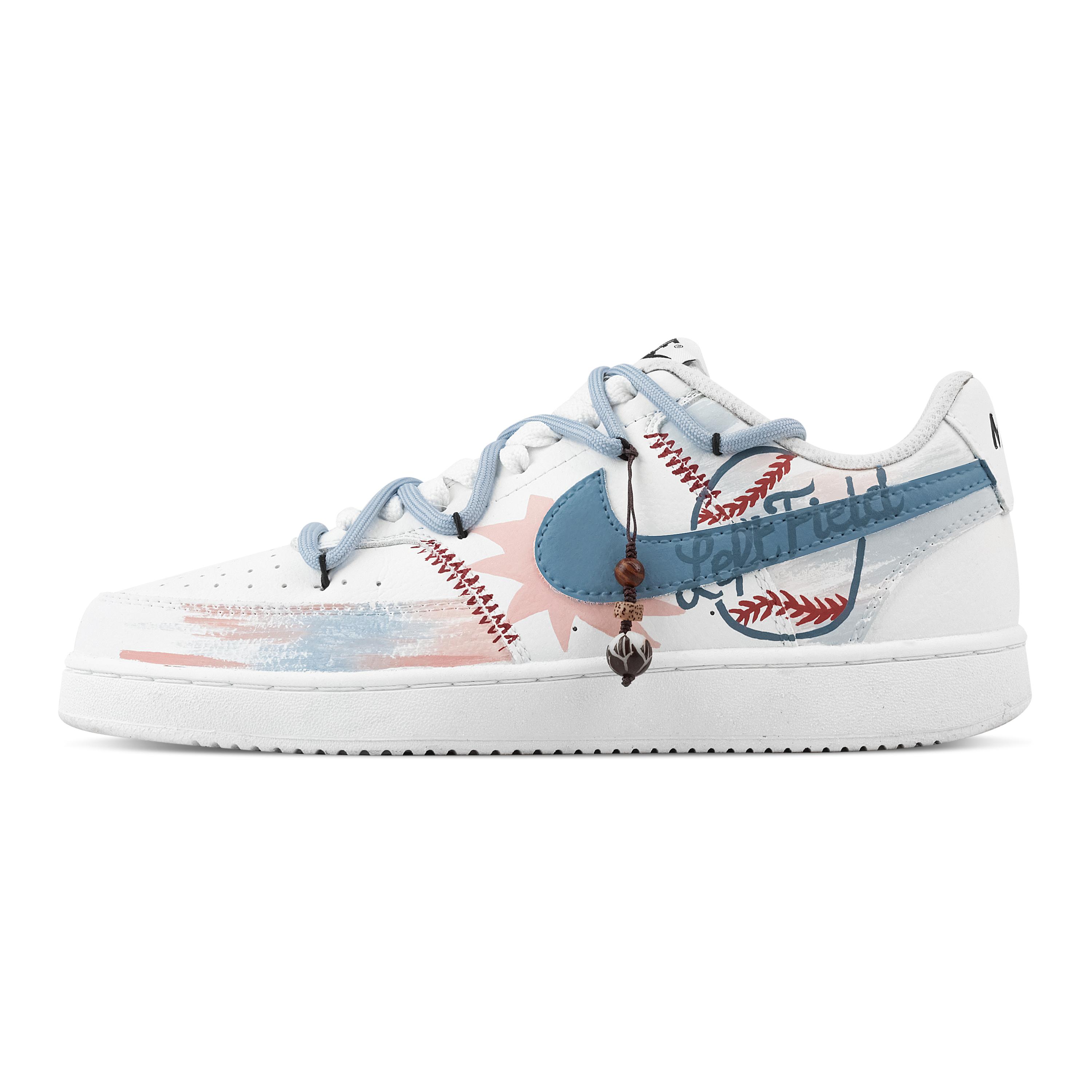 

Nike Court Vision 1 Baseball Abrasion Resistant Low top Skateboard Shoes Men s White Blue DH2987-101(Team529-) 41
