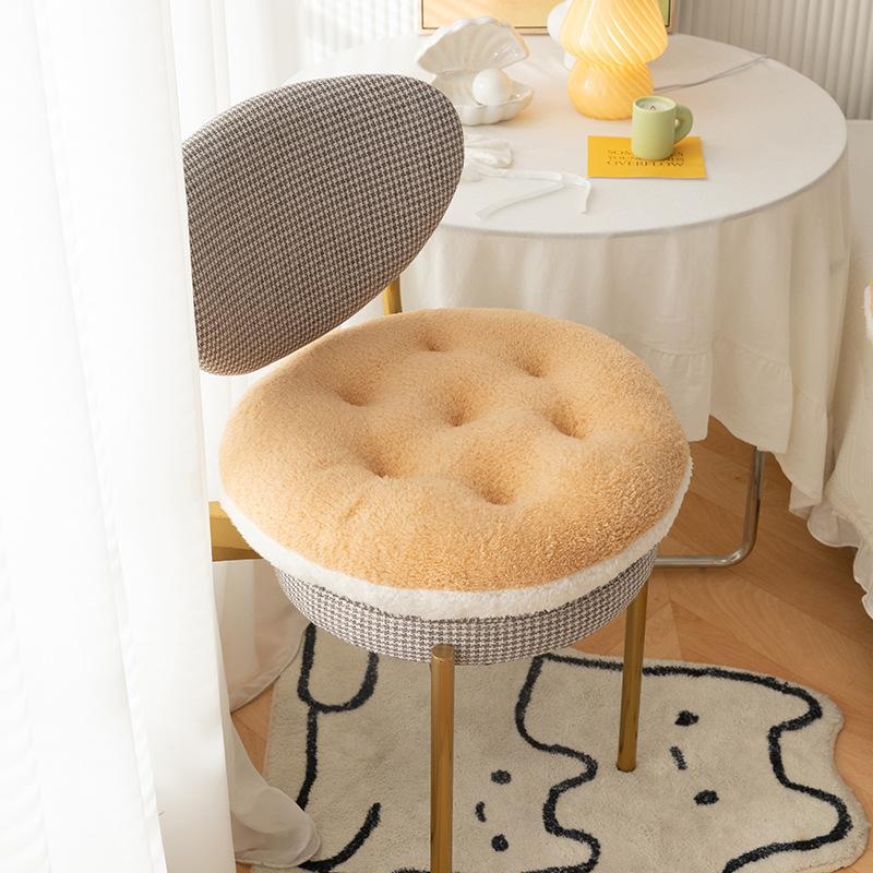 Lamb Velvet Chair Cushion Round Super Soft Ground Buttocks Futon Bedroom Bay Window Tatami Stool Cushion Thickened Decoration
